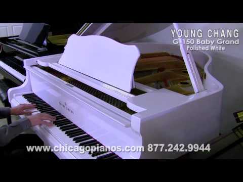 used white baby grand piano